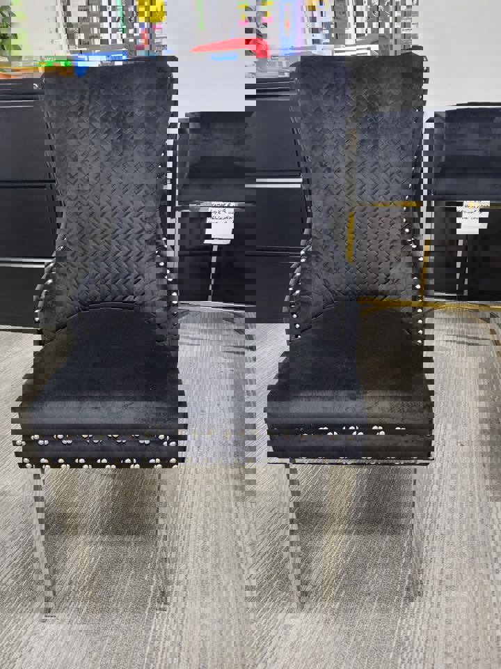 TWAIN BLACK/STAINLESS STEEL LEGS